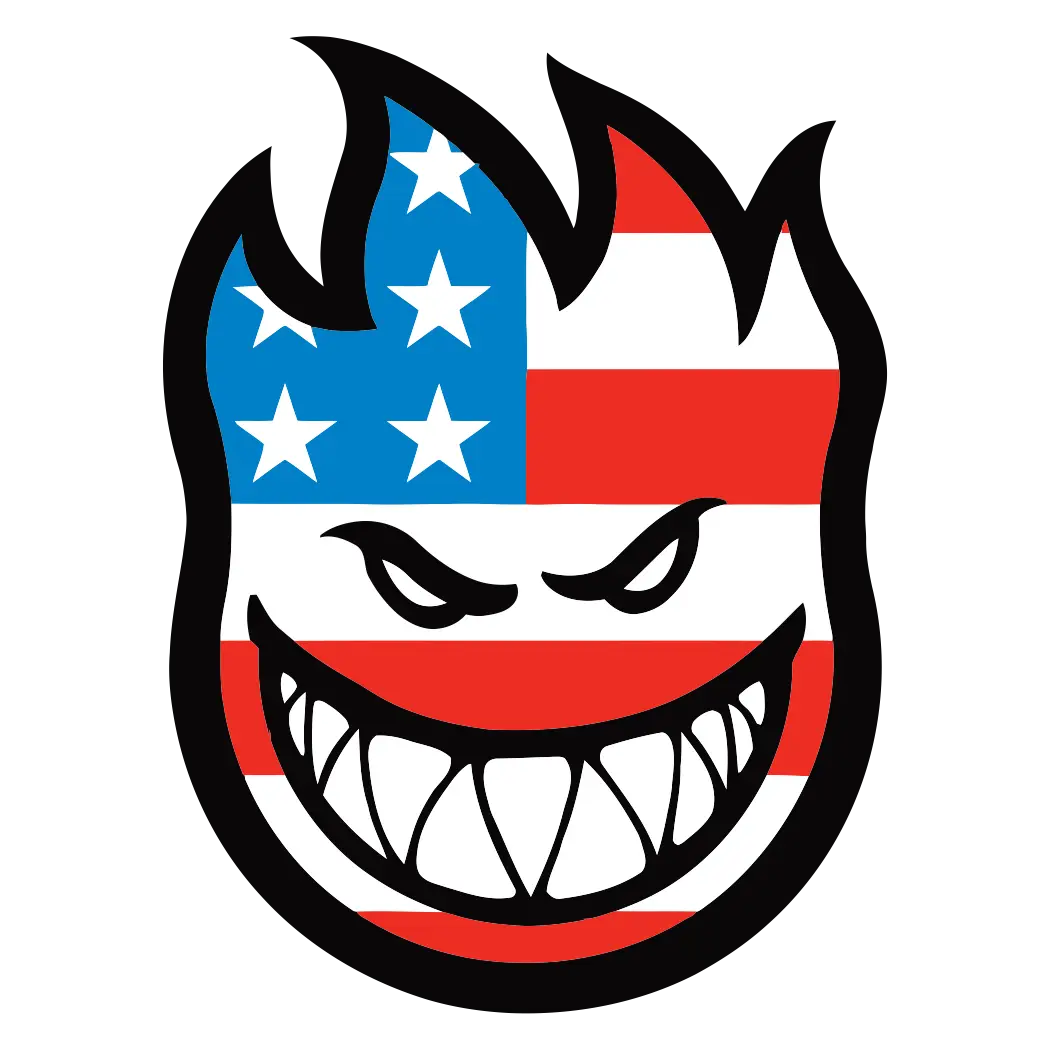 Flaming Head with USA Flag Design