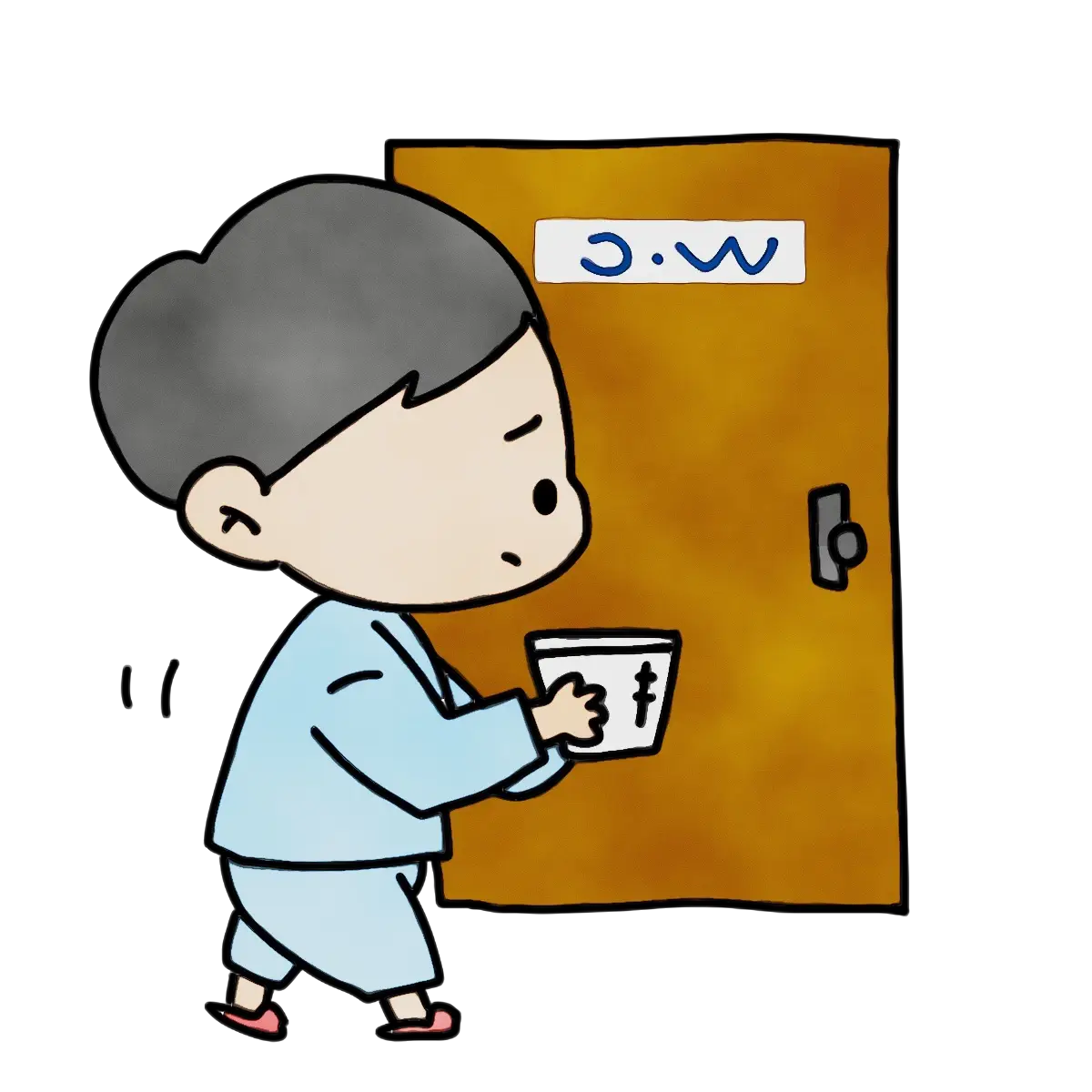 Cartoon Person with Cup