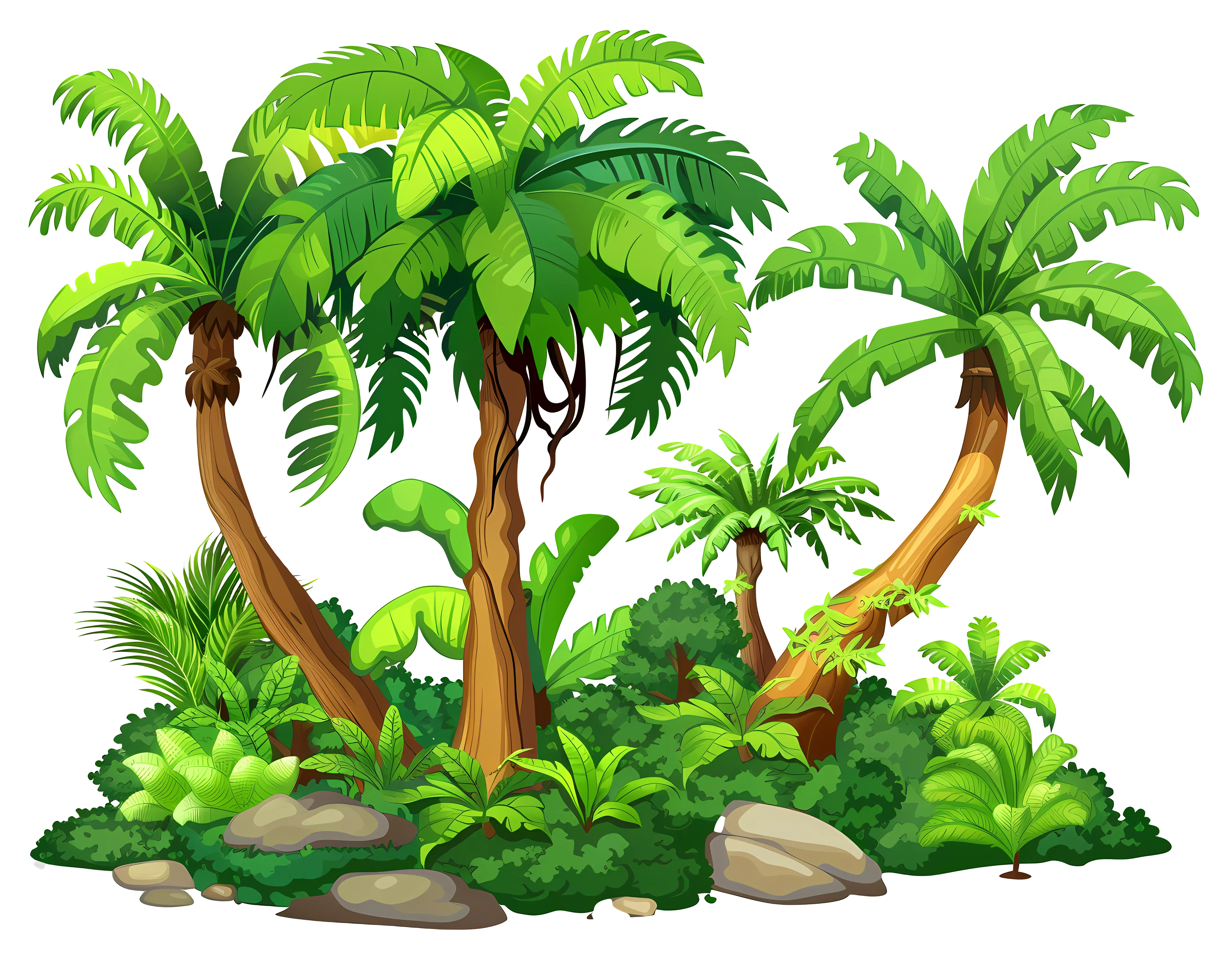 Lush Green Jungle Plants