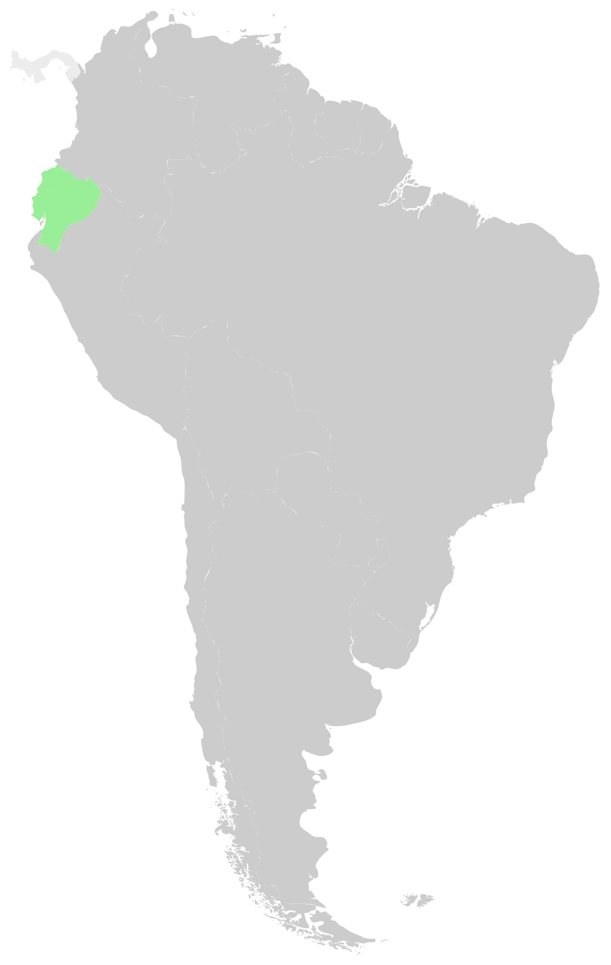 Map of South America Highlighting Ecuador