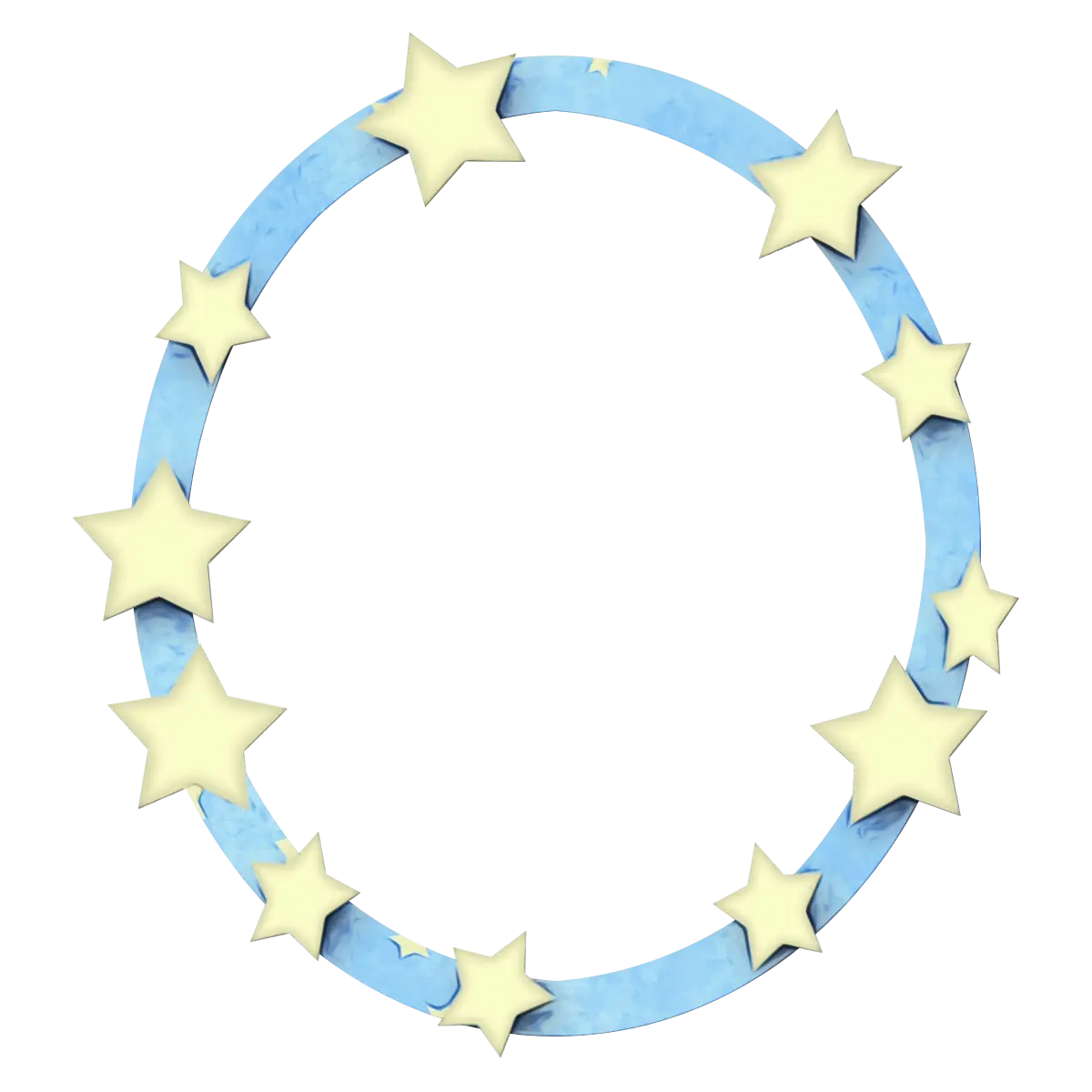 Blue and Yellow Star Frame Design