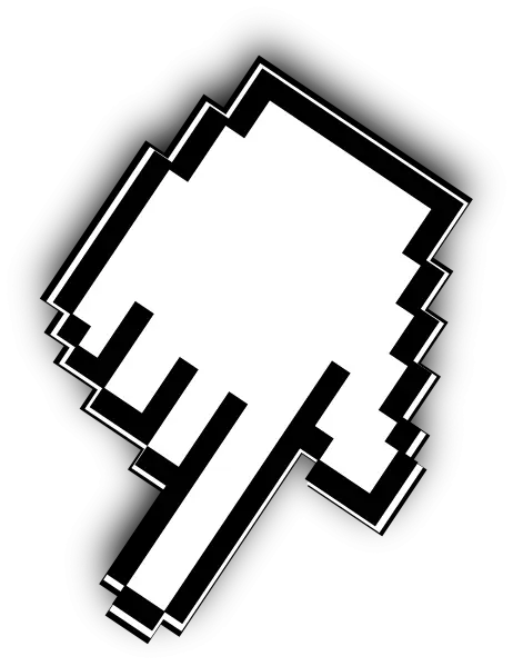 Pixelated Hand Cursor Icon