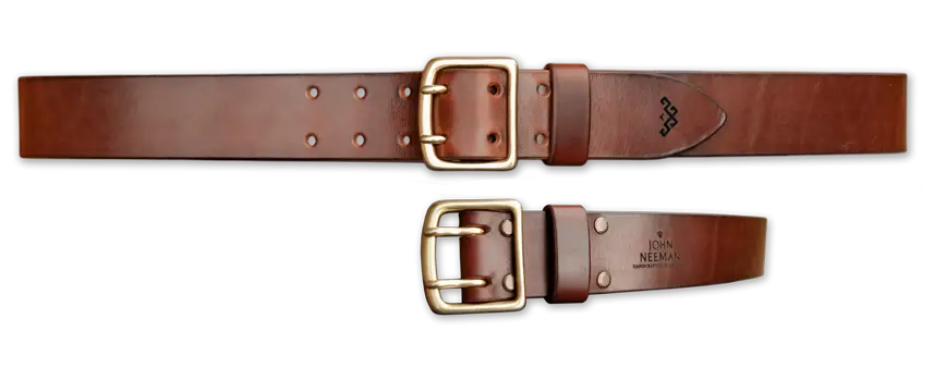 Brown Leather Belt with Buckle