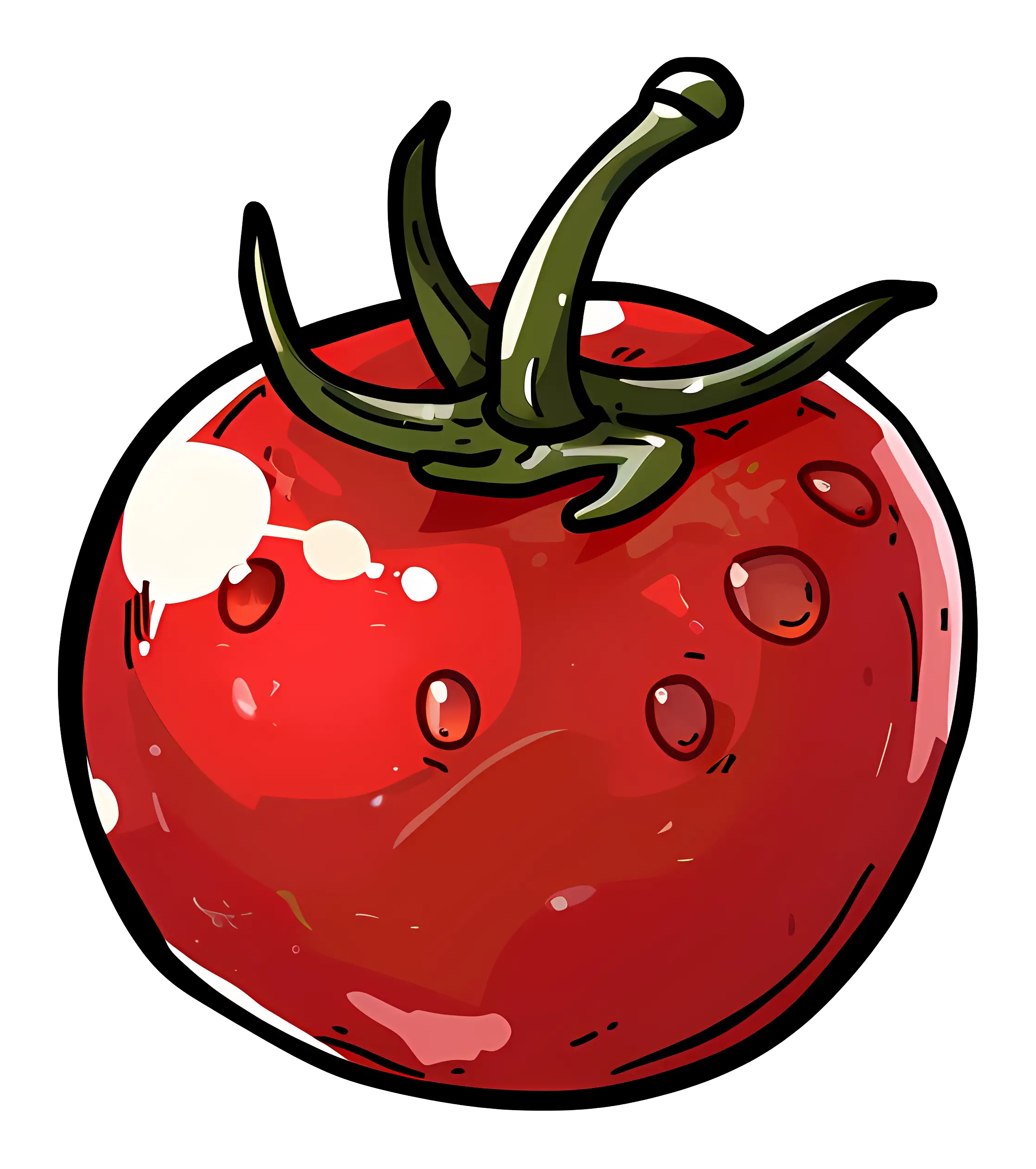 Bright Red Tomato Illustration
