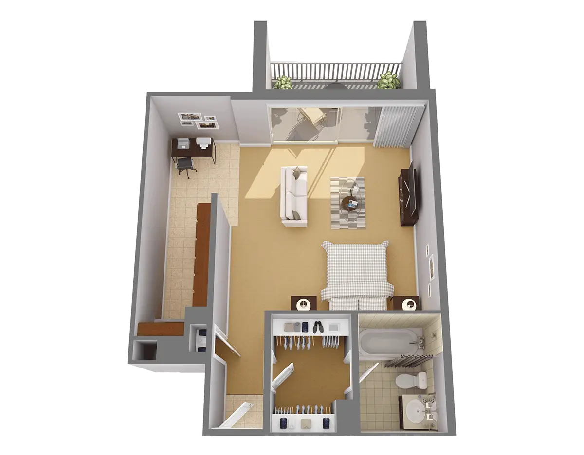 Modern Apartment Layout with Furniture