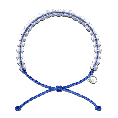 Blue Adjustable Braided Bracelet with Beads