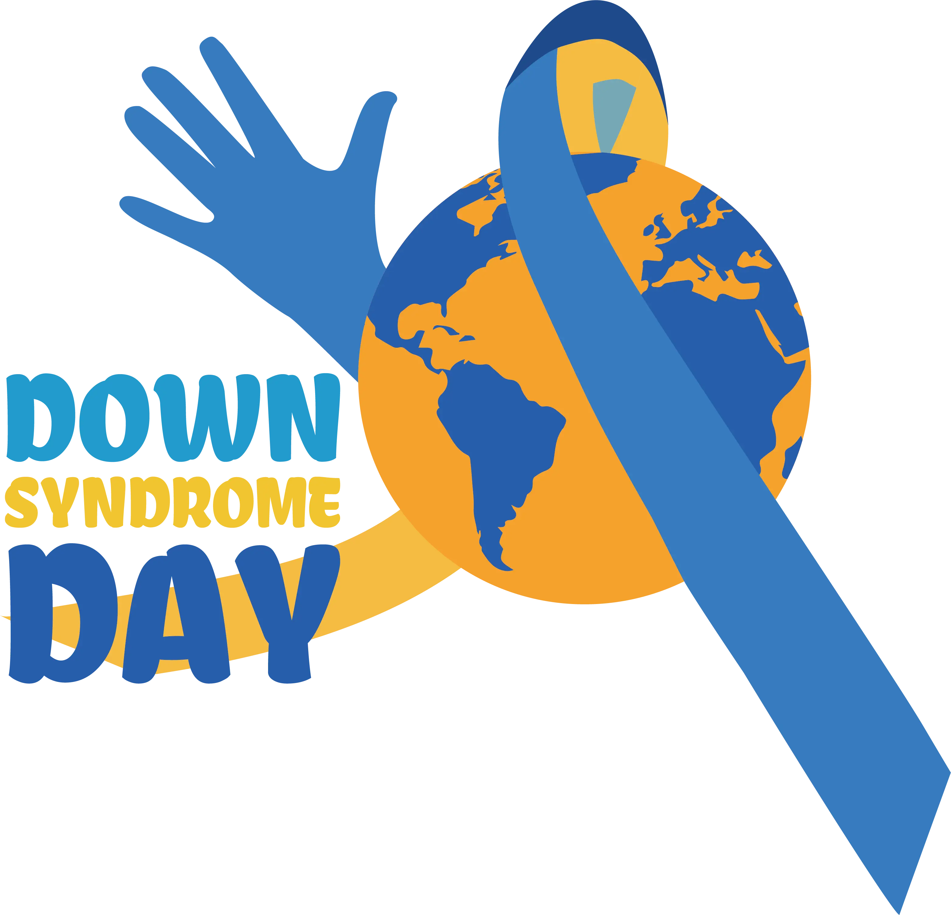 Blue and Yellow Globe for Down Syndrome Day