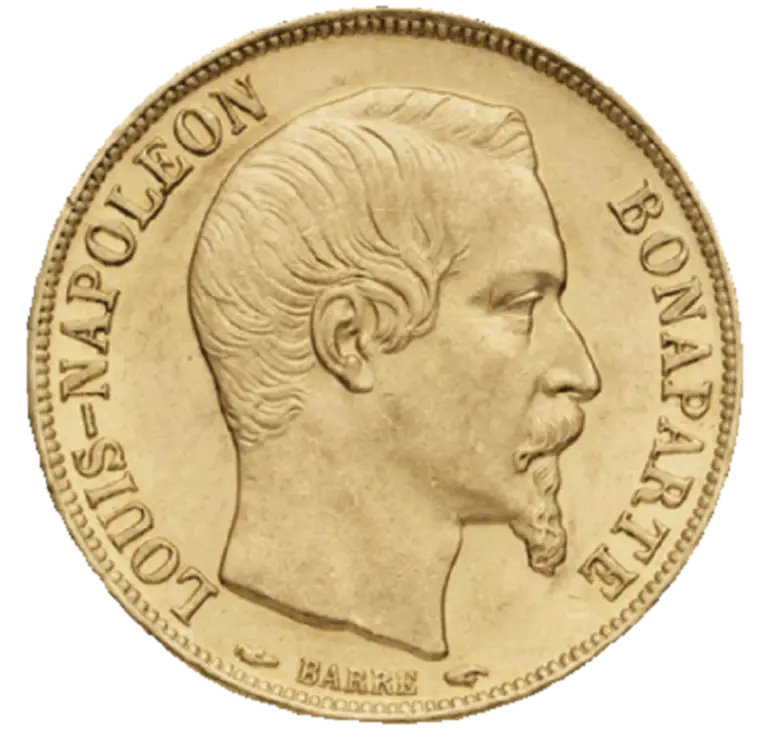 Golden Coin with Louis Napoleon Portrait