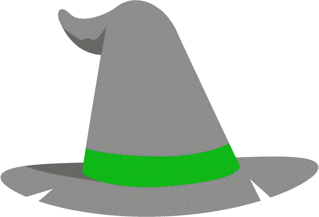 Grey Wizard Hat with Green Band