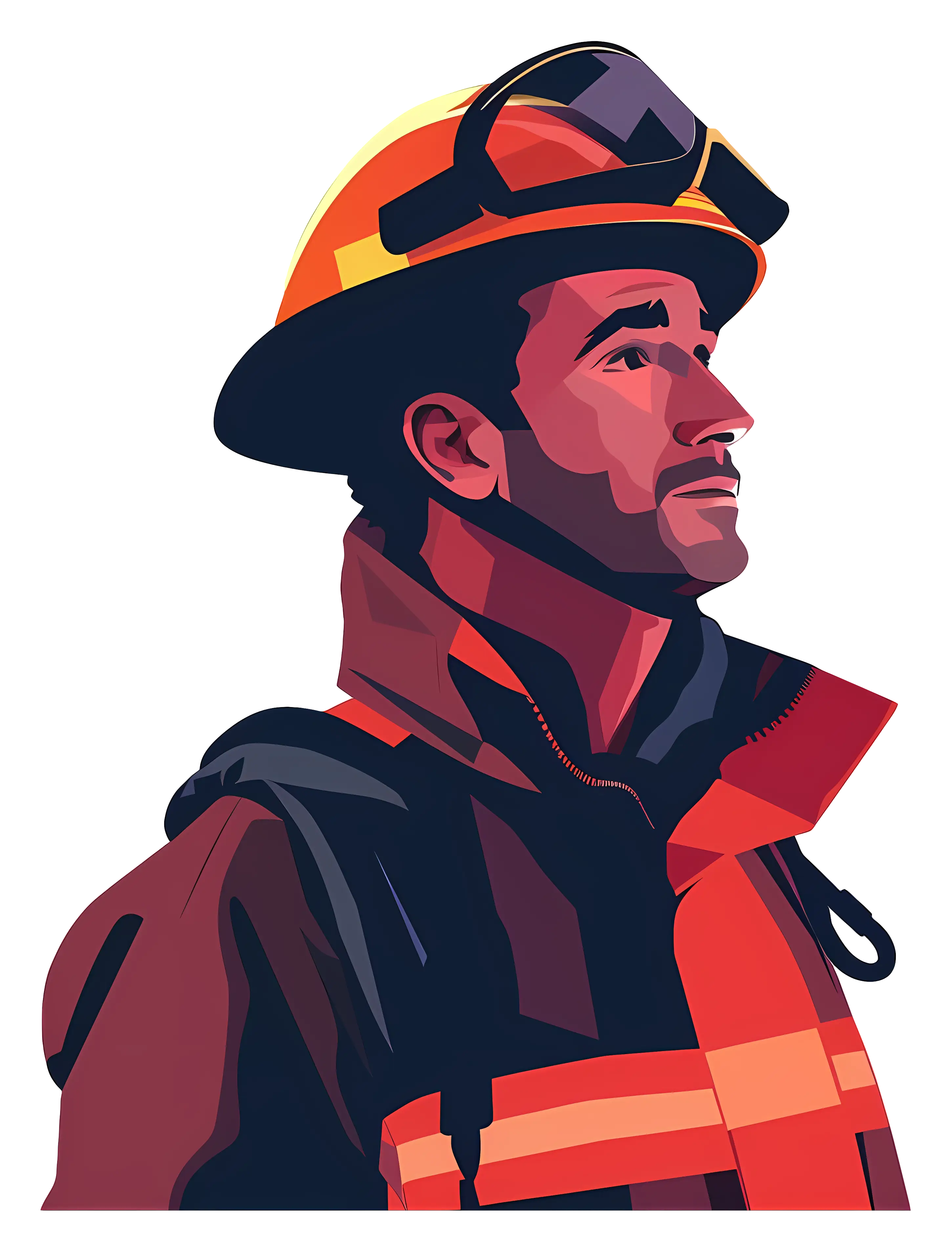 Illustration of Brave Firefighter