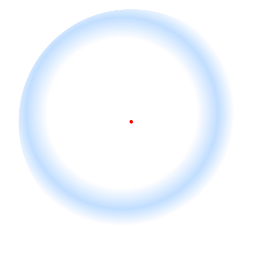 Blue Circle Outline with Center Dot
