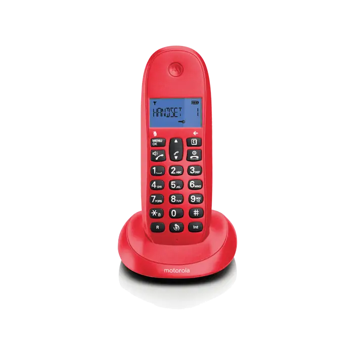 Red Cordless Phone with Screen Display