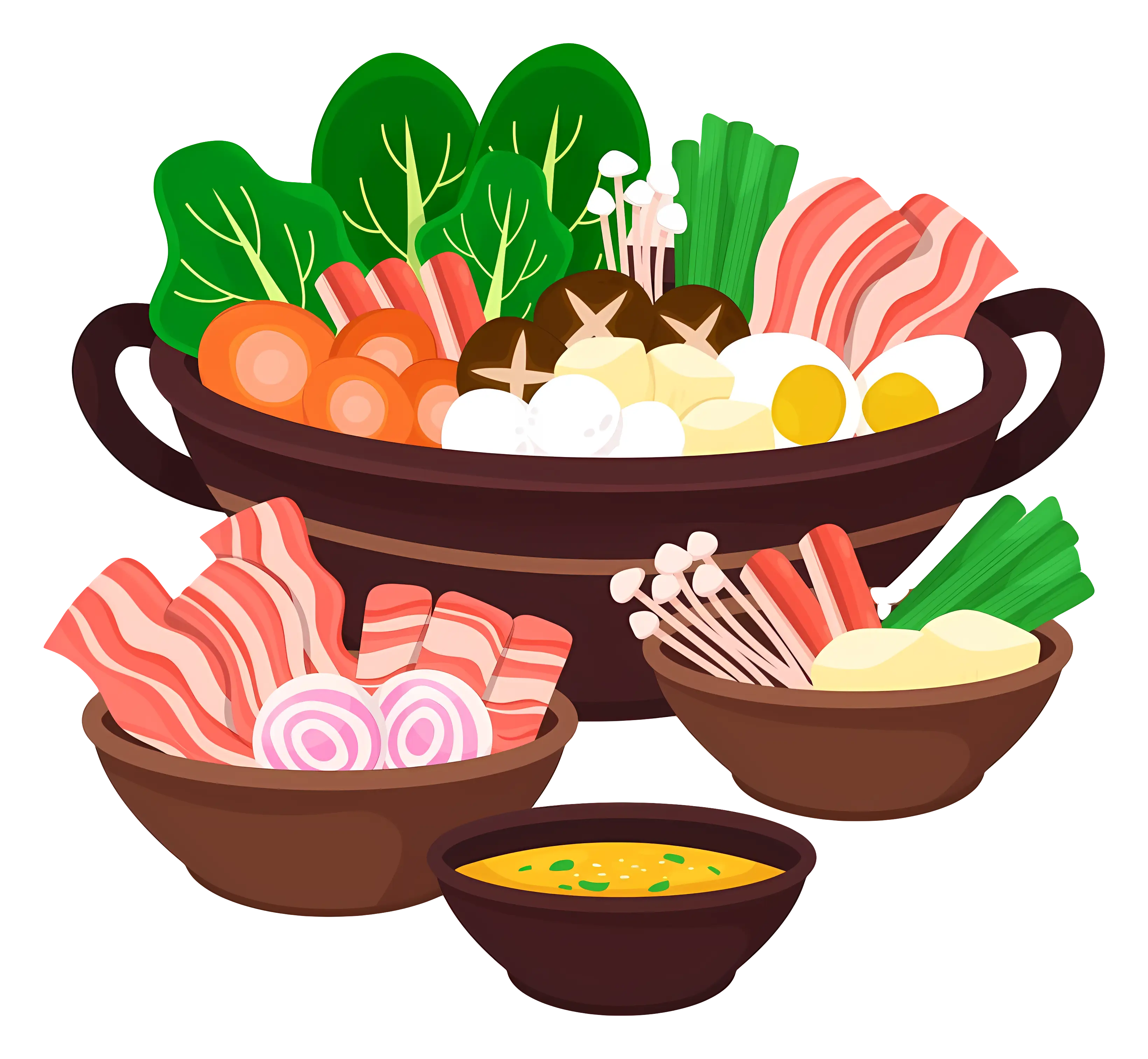 Delicious Hot Pot with Ingredients
