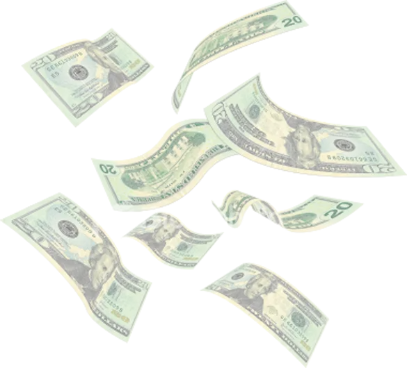 Floating Dollar Bills in Motion Illustration