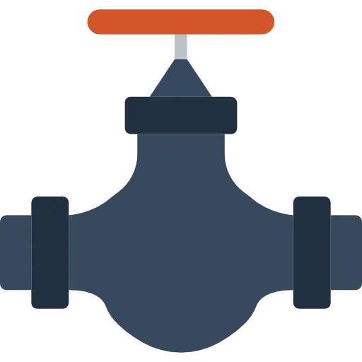 Dark Blue Pipe Valve Icon for Utility Control
