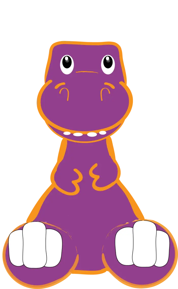 Cute Purple Dinosaur Cartoon