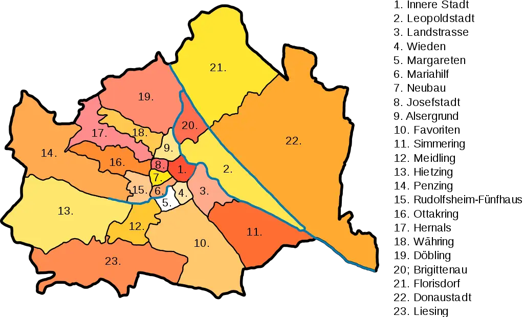 Color-coded City District Map