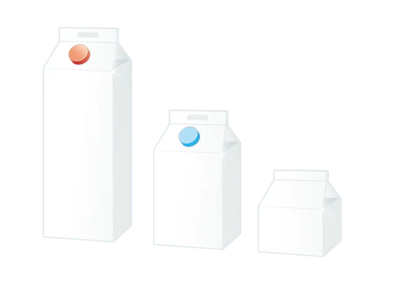 Set of White Milk Cartons