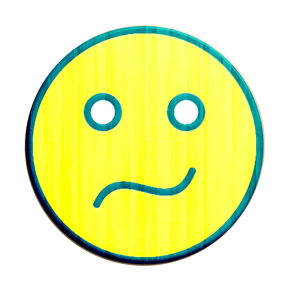 Confused Yellow Smiley Face Emoji