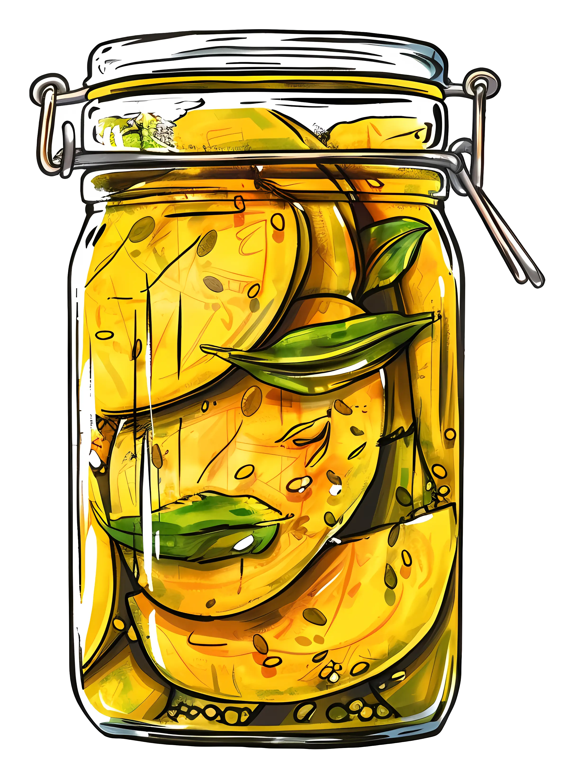 Pickled Mango in Jar