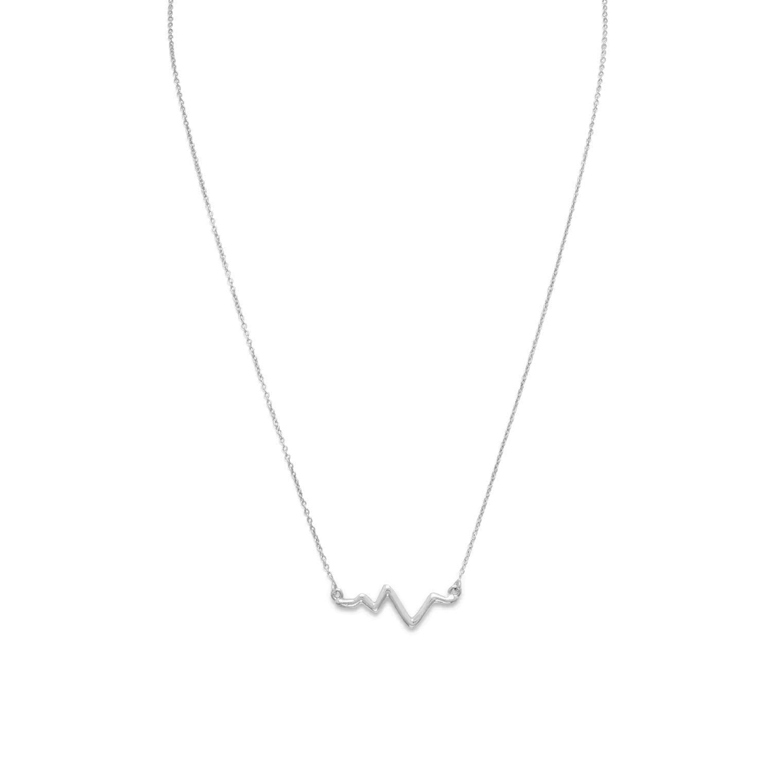 Minimalist Heartbeat Necklace in Silver