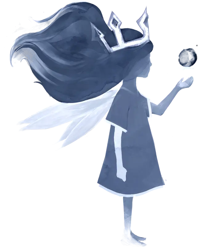 Blue Fairy with Crown and Wings