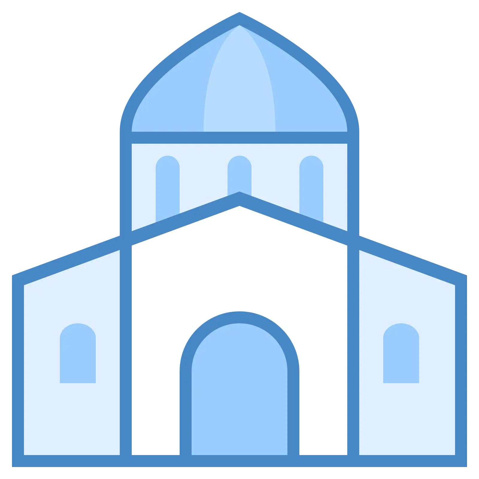 Minimalist Blue Building Icon