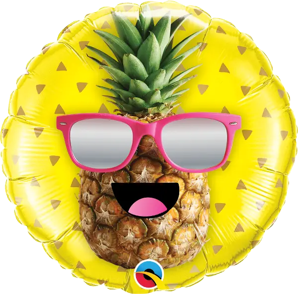 Smiling Pineapple Balloon with Sunglasses