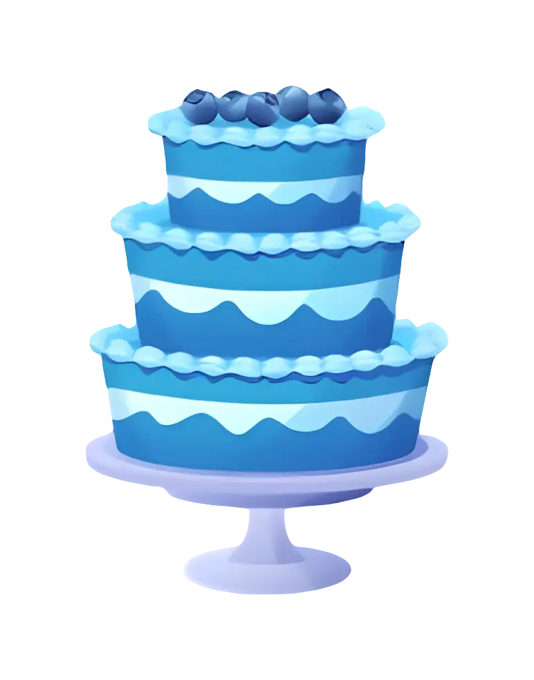 Three-Tier Blue Cake