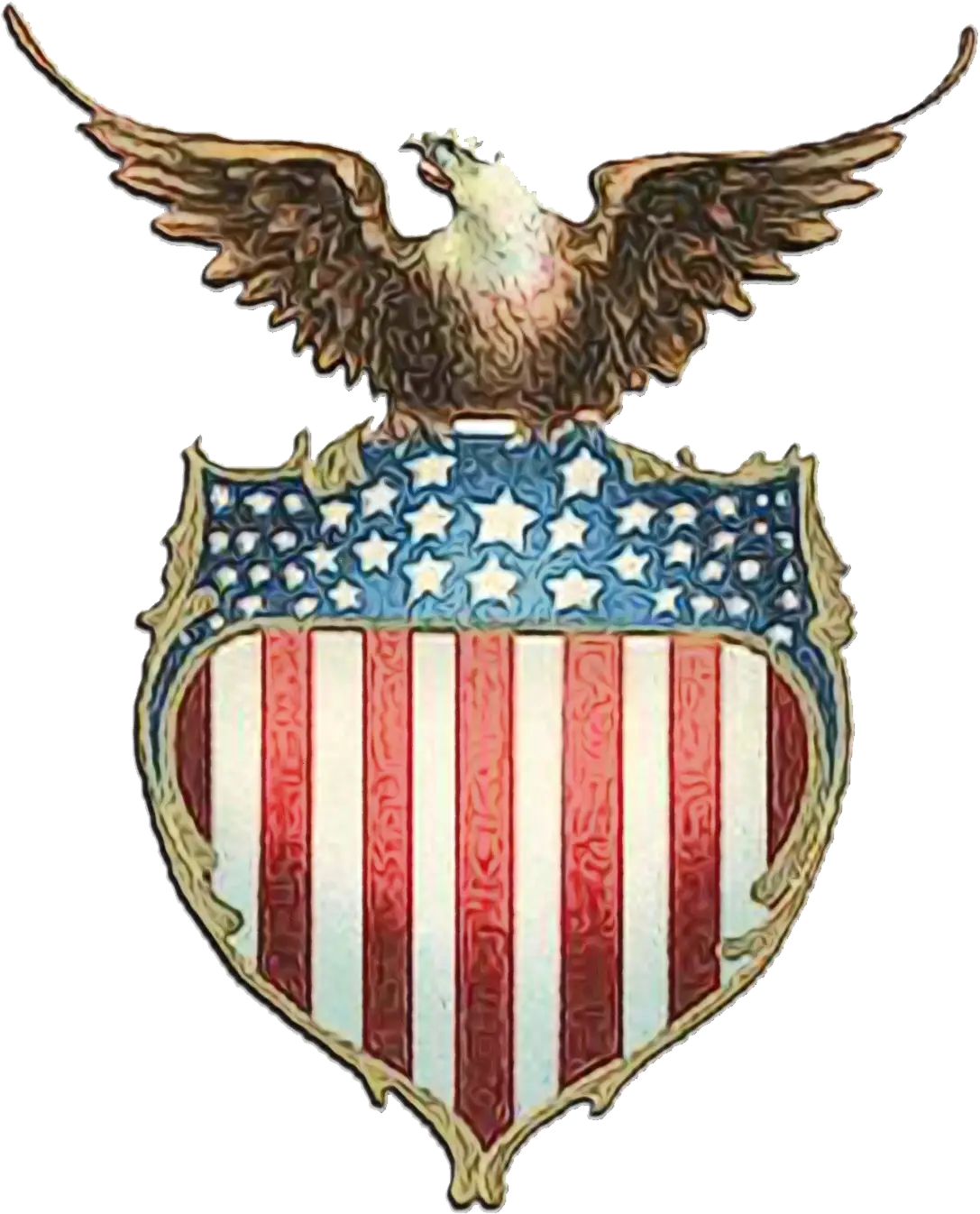 Eagle Crest with American Flag Design