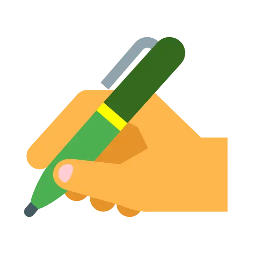 Hand Holding Green Pen Illustration