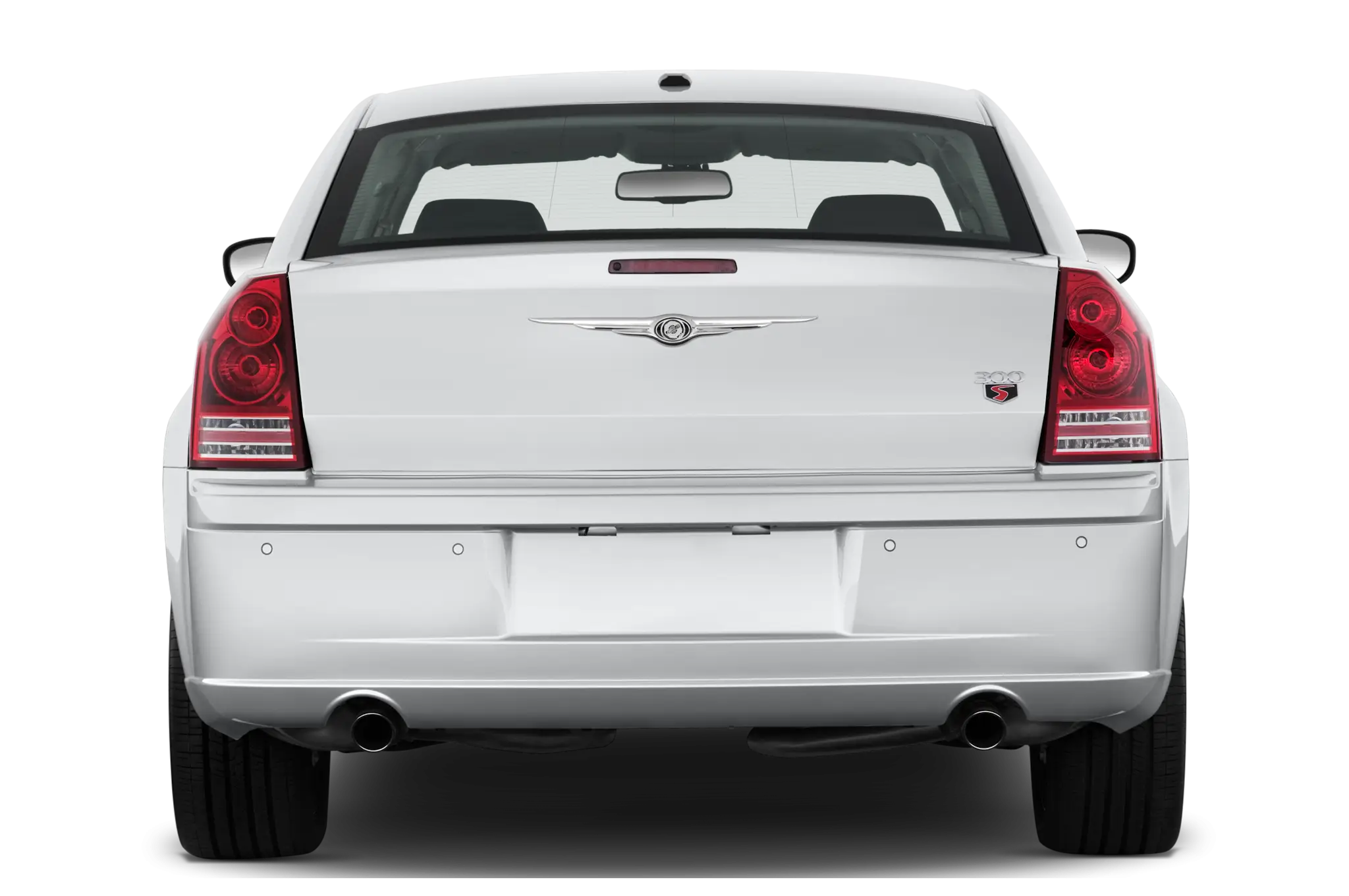 Back View of White Sedan Car