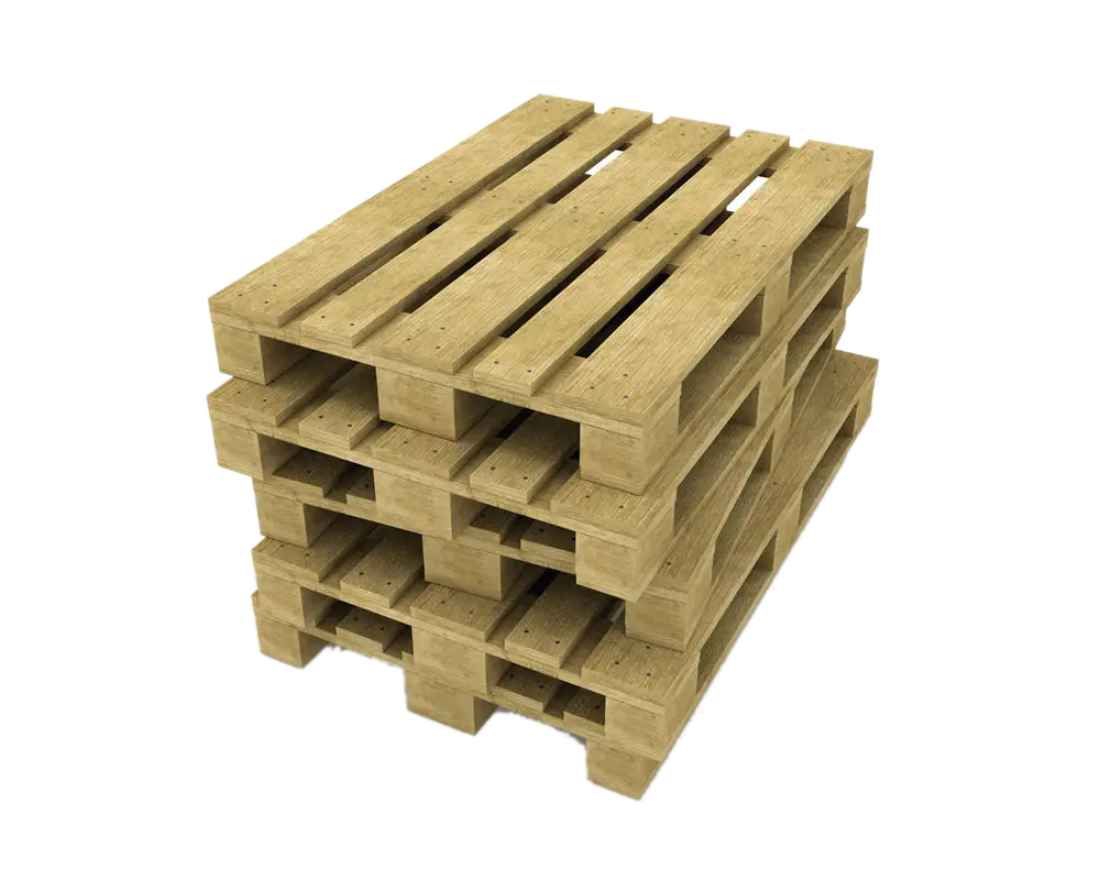 Stacked Wooden Pallets for Industrial Use