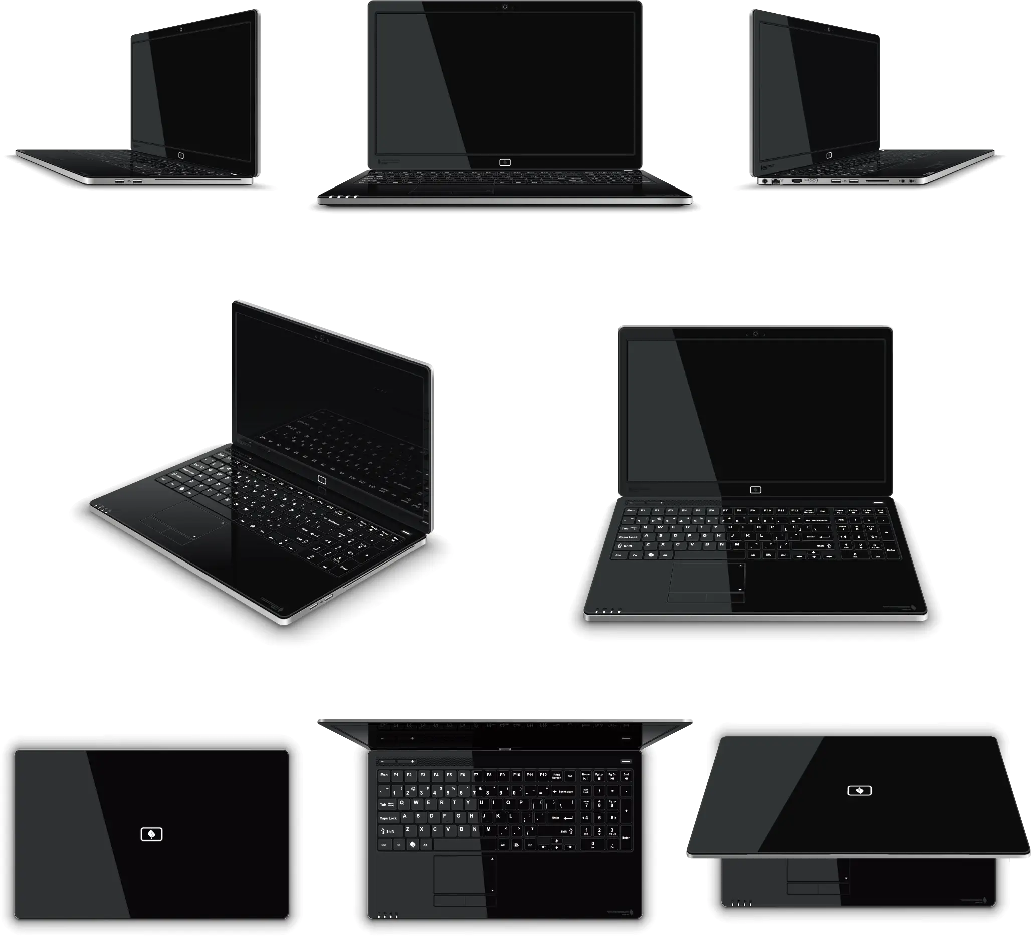 Black Laptop in Various Angles
