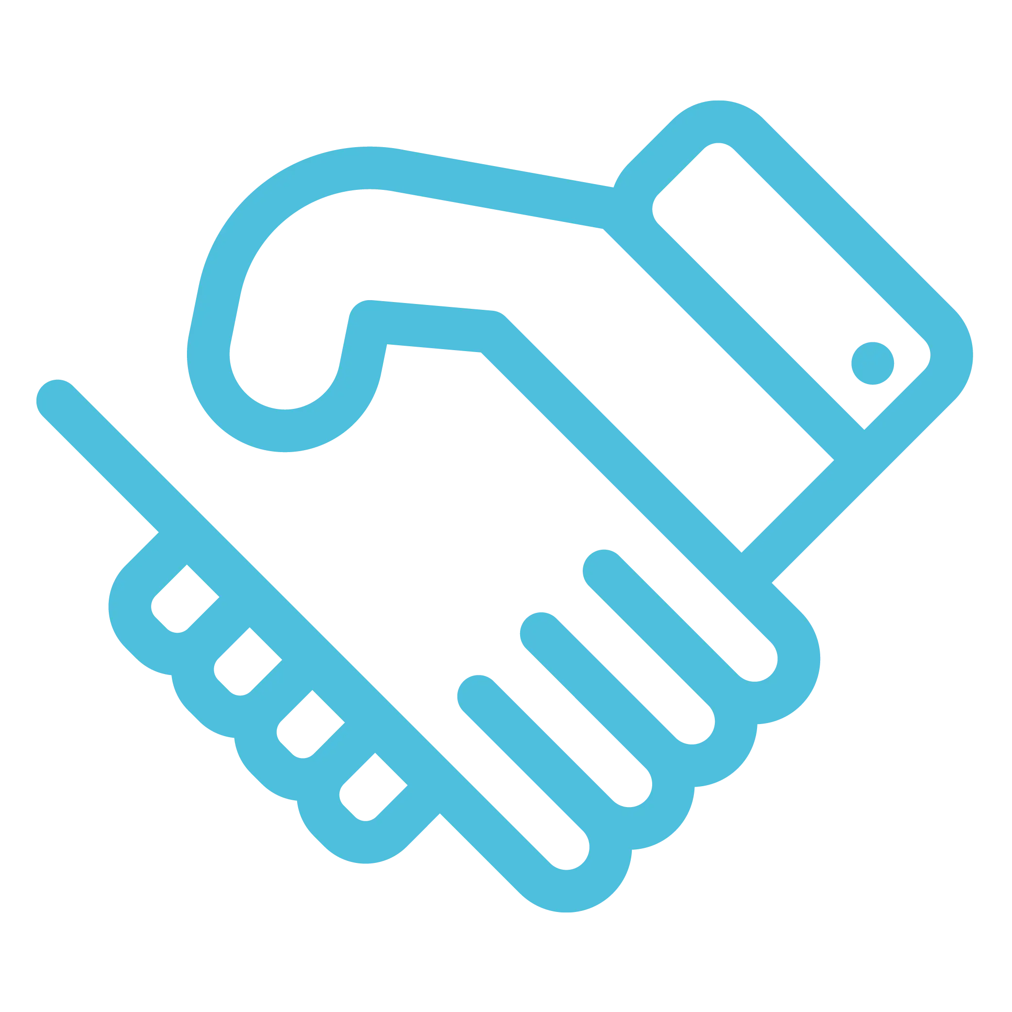 Blue Handshake for Partnership Icon