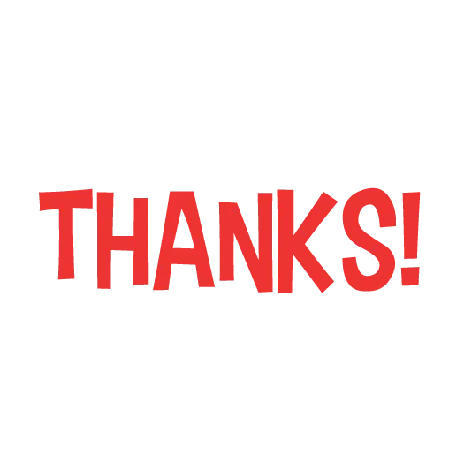 Bold Red Thanks Text Design