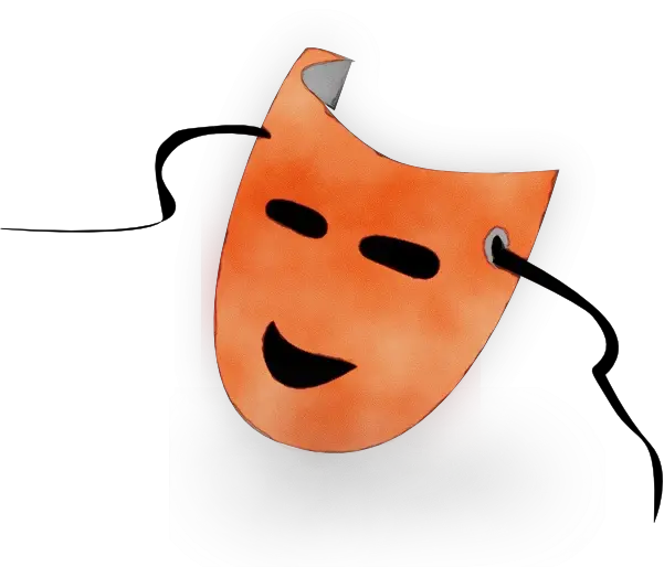 Orange Smiling Mask Illustration