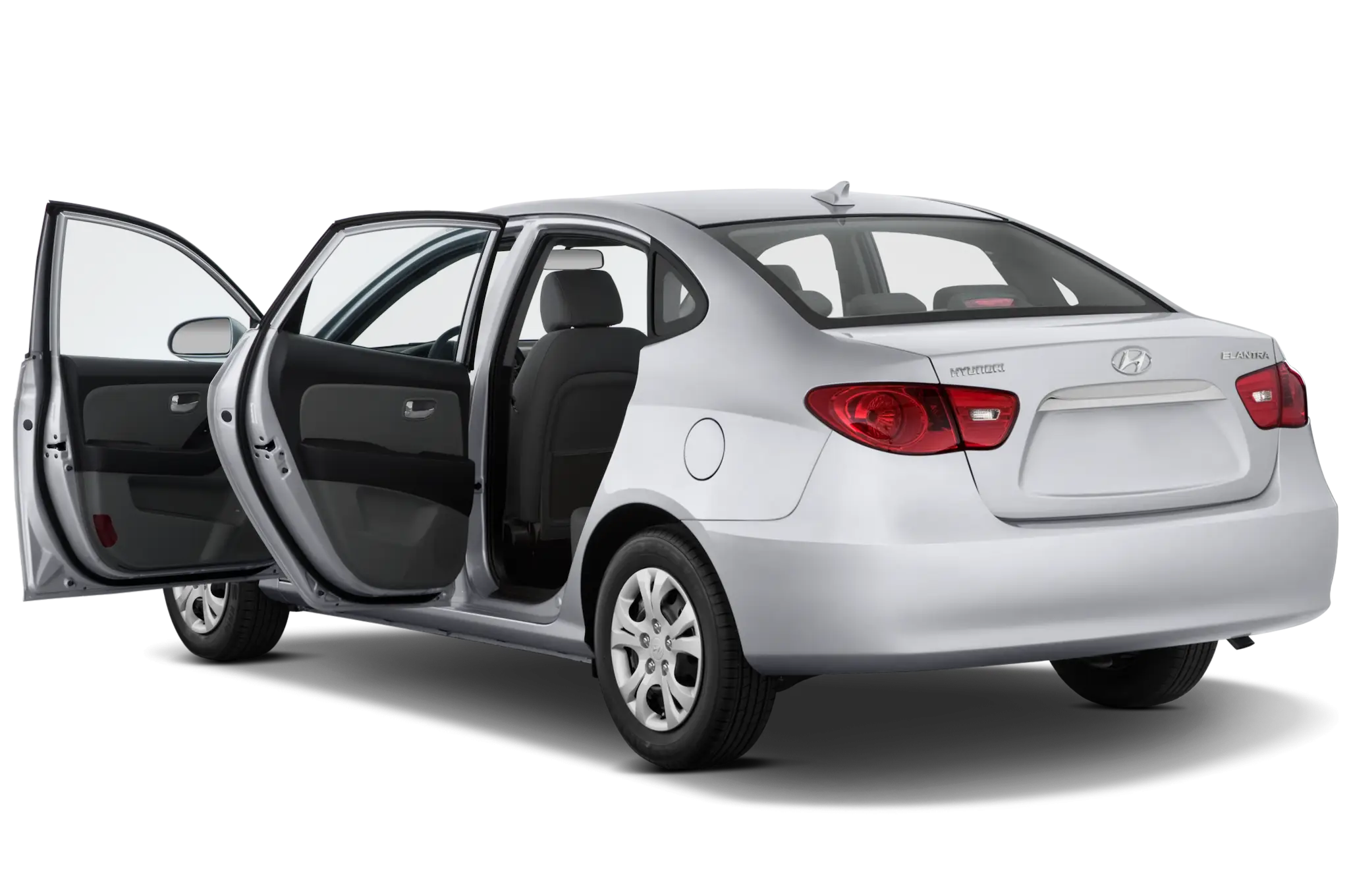 Silver Sedan Car with Open Doors