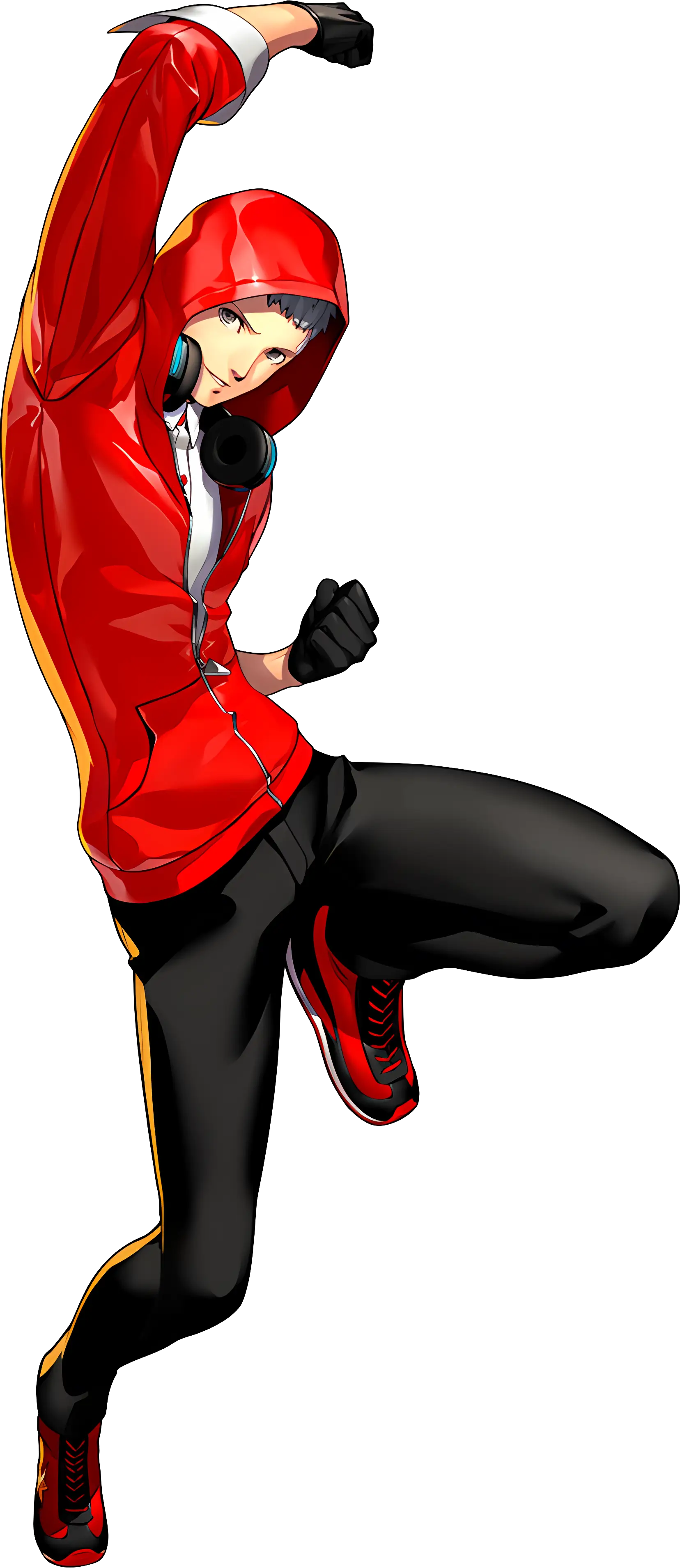 Dynamic Illustration of Dancer in Red Hoodie