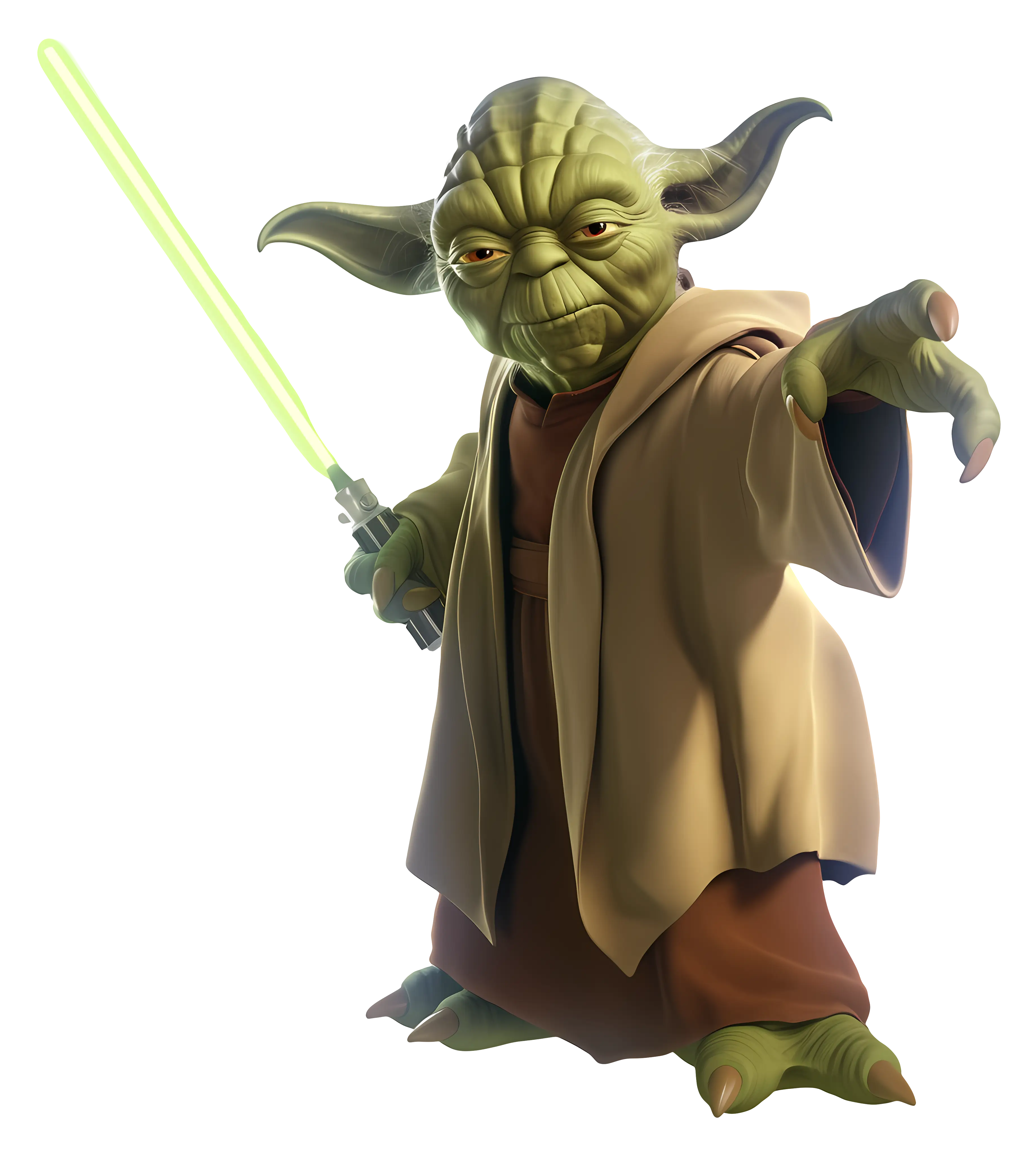 Yoda with Green Lightsaber