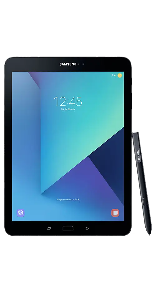 Black Tablet Device with Stylus