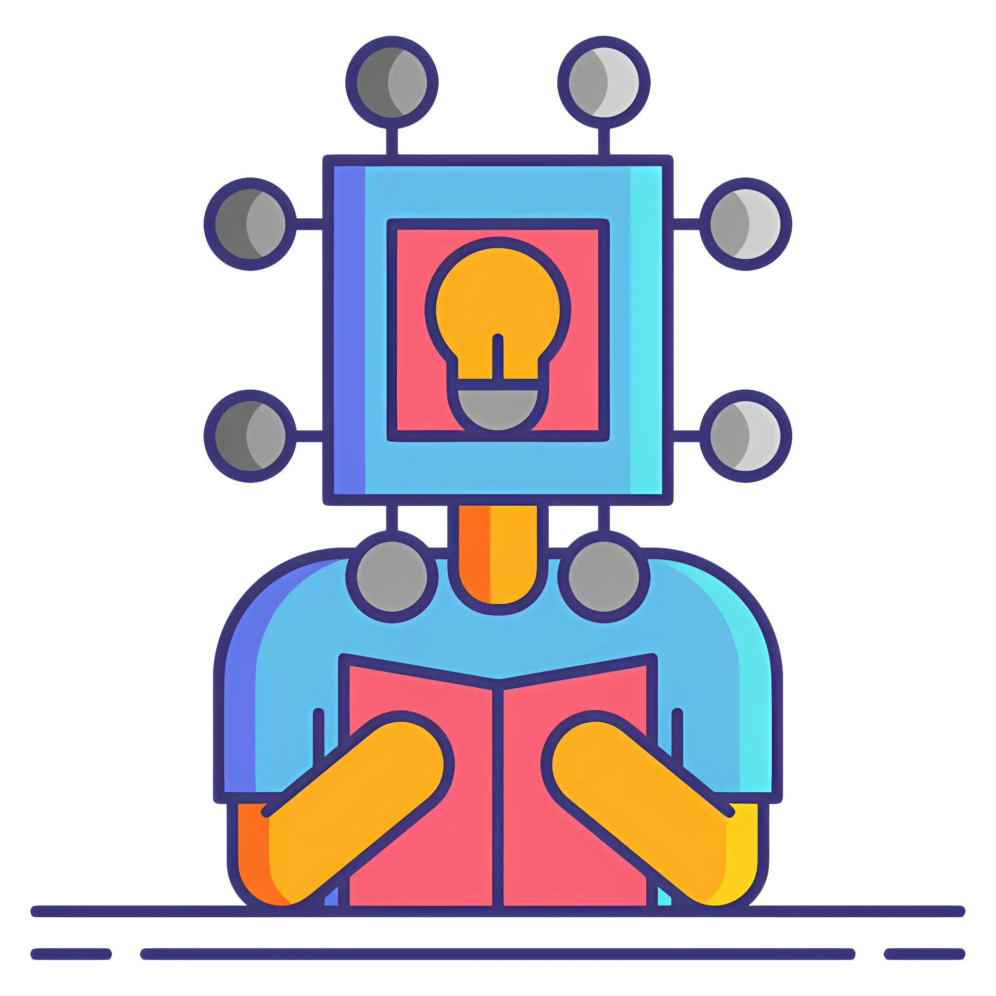 AI Reading and Learning Illustration