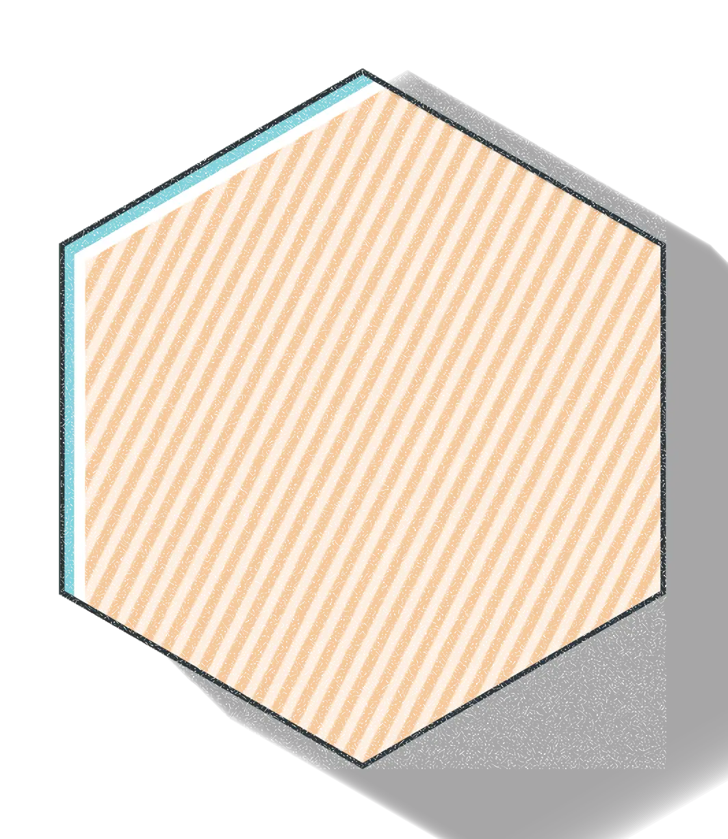 Striped Hexagon Shape
