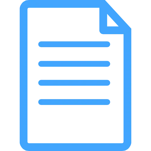 Document Icon in Blue Outline