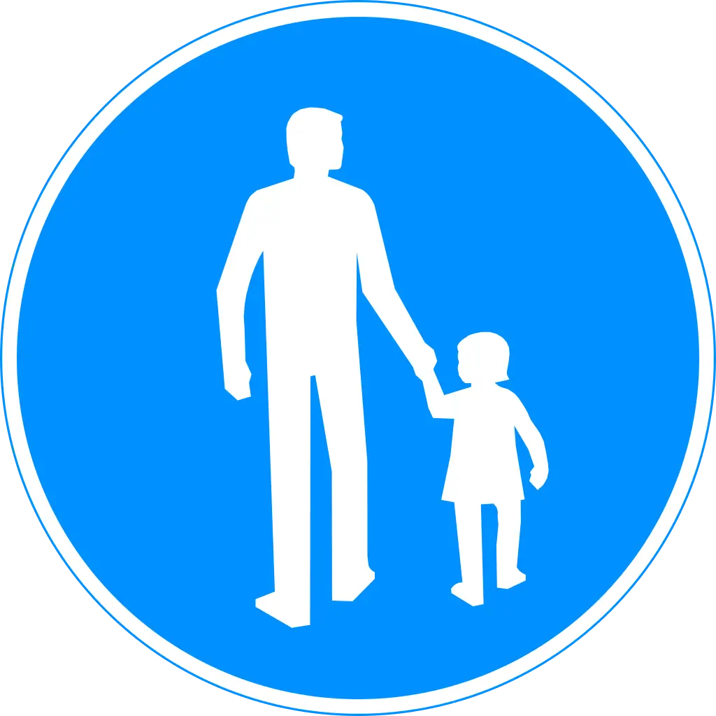 Blue Pedestrian Crossing Sign