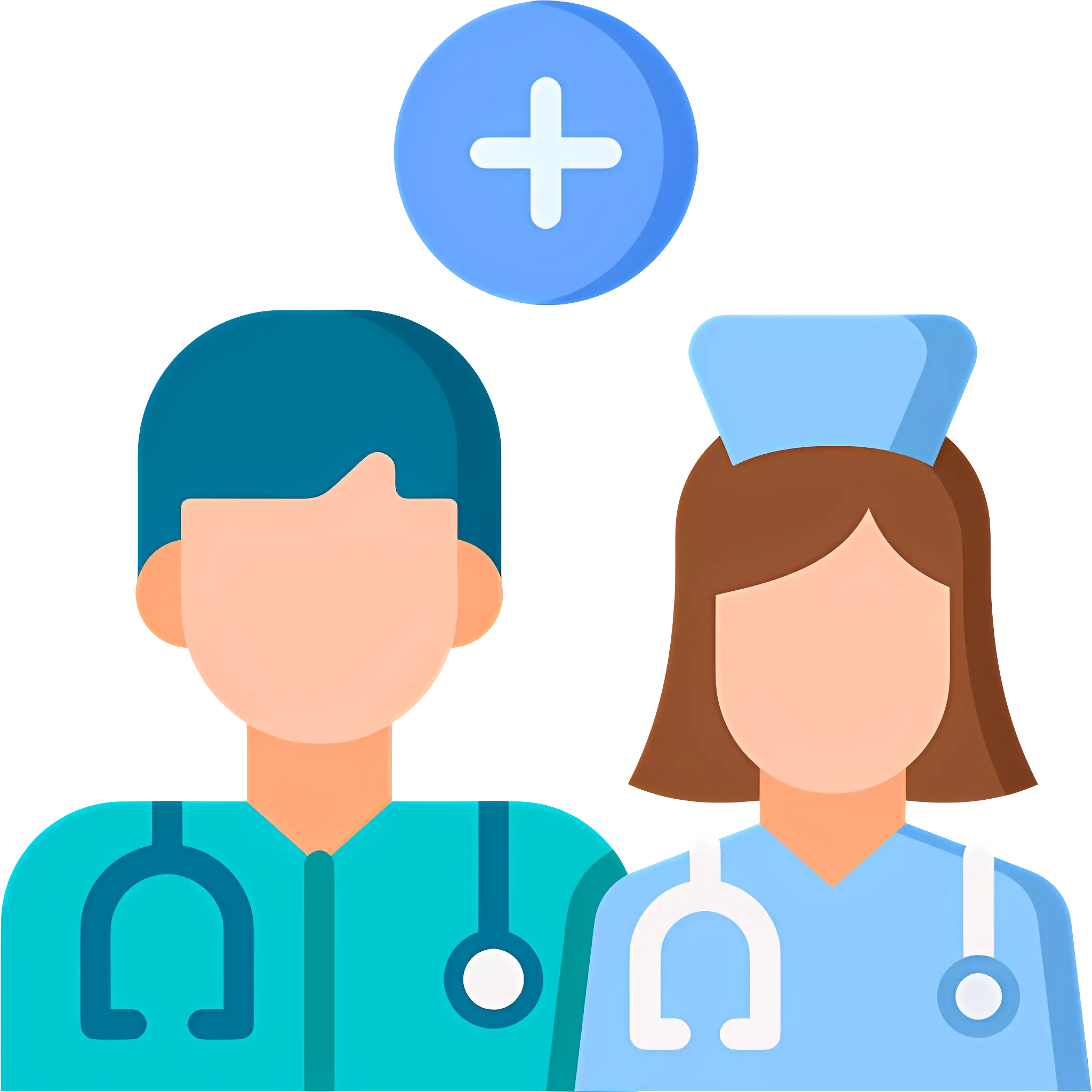 Doctor and Nurse Icon for Healthcare Representation