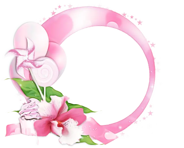 Pink Decorative Frame with Floral Design