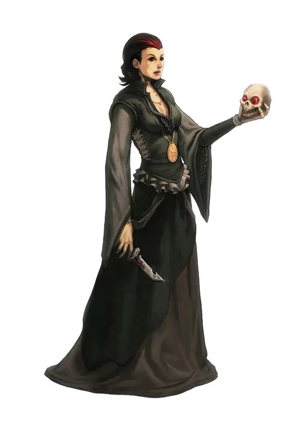 Fantasy Woman Holding a Skull