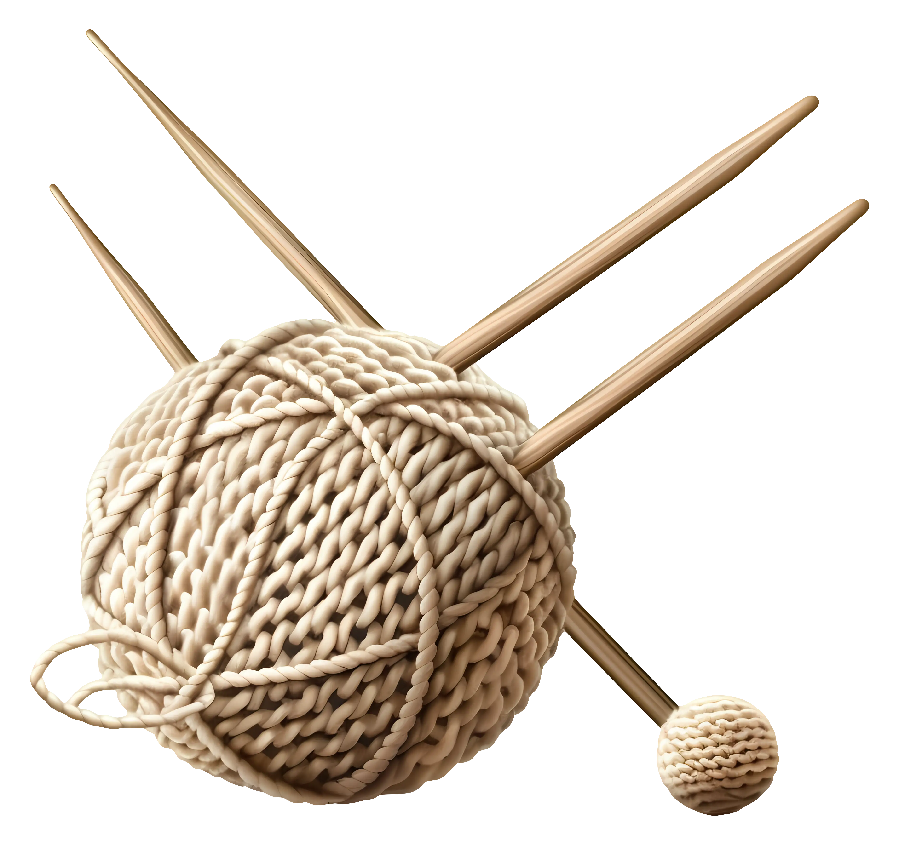 Yarn Ball with Wooden Knitting Needles for Crafting