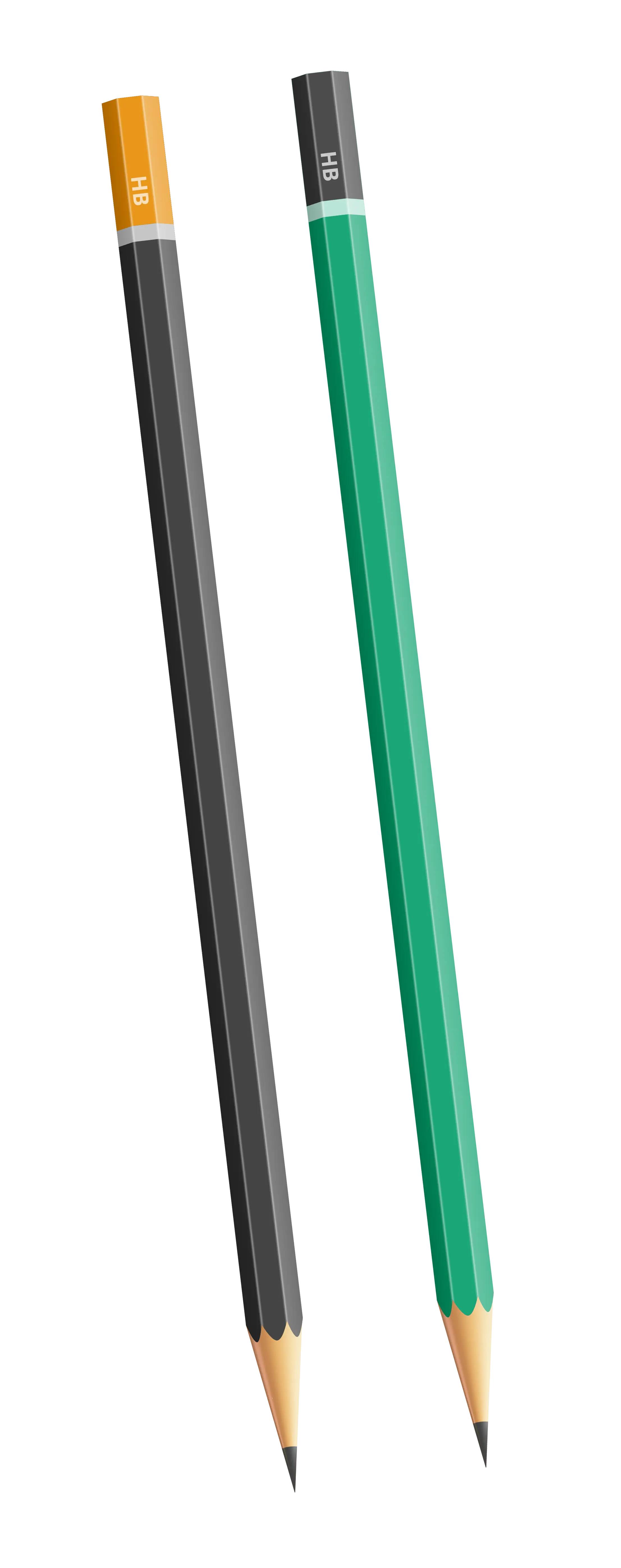Two Pencils in Black and Green